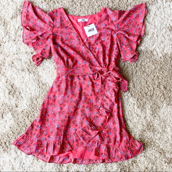 Jack by BB Dakota Ruby Friendly Fire Wrap Dress - Picture 3 of 8